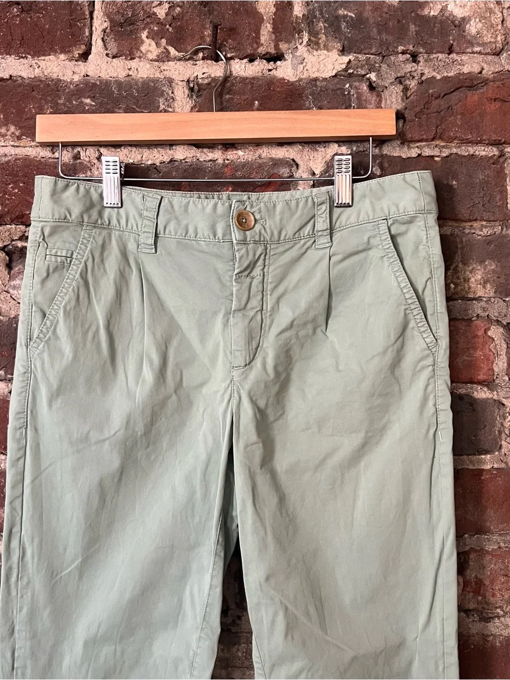 Anthropologie scout slim pleated pants Sage Green - Picture 3 of 10